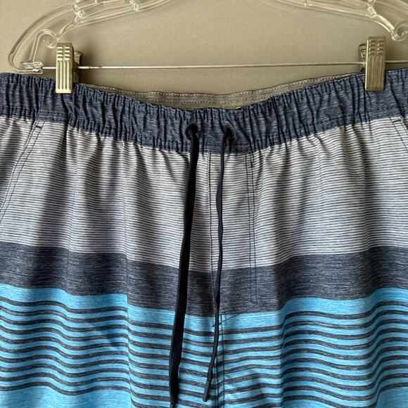 Hurley Swim Trunks sz XXL Blue Gray Striped - Picture 2 of 11